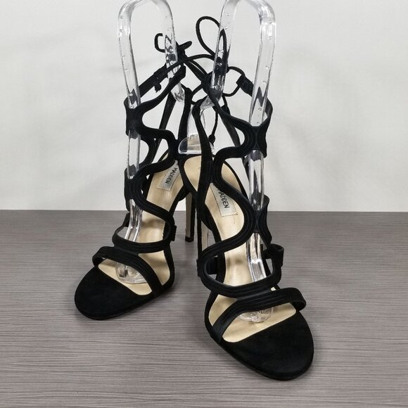 Steve Madden 'Ava' Sandal, Black Suede, Womens Size 10 M - Picture 4 of 12